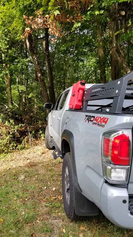 Toyota Tacoma Truck Bed Rack - Fishbone Offroad - Half Height Tackle Rack - Black - `16-`27